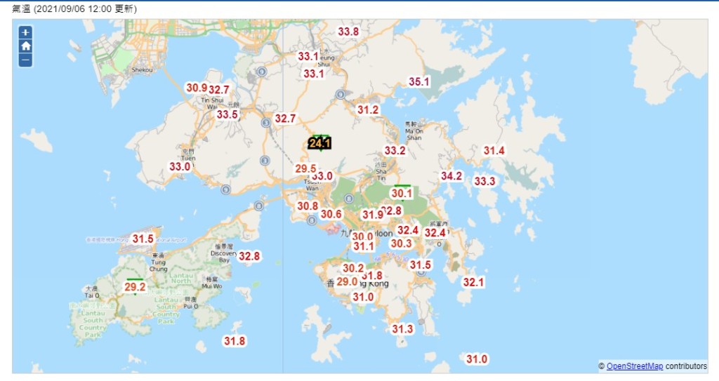天文台網頁截圖
