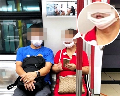有網民欲公審港鐵乘客戴「開口口罩」,被鬧「見識少」。網圖