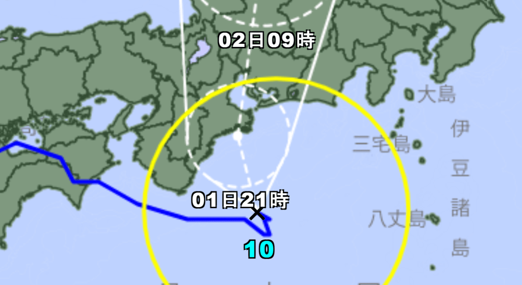 預料颱風珊珊將衝擊名古屋市。（日本氣象廳）