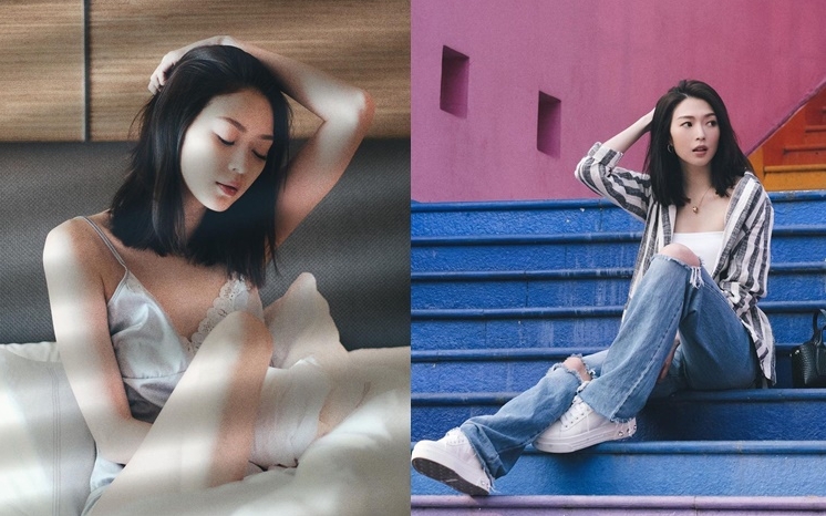 連詩雅雖然骨感，但姿態撩人。