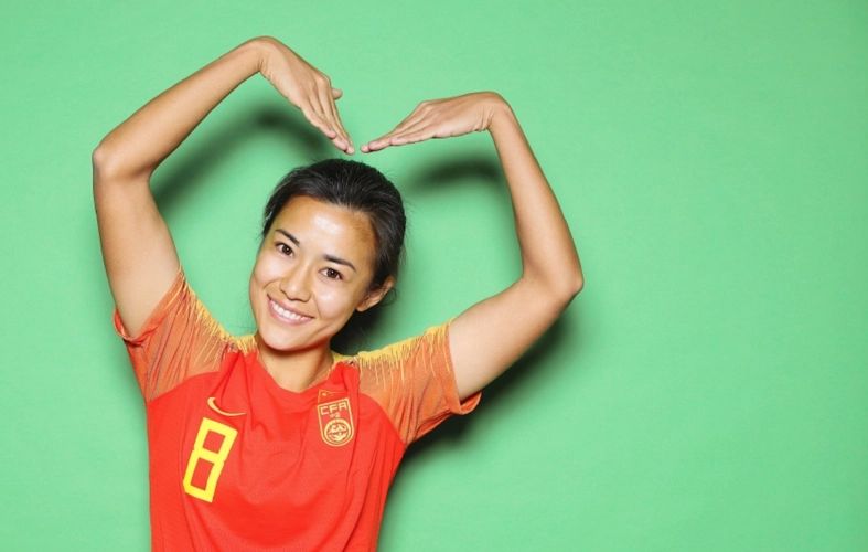 中国女足球员李佳悦。