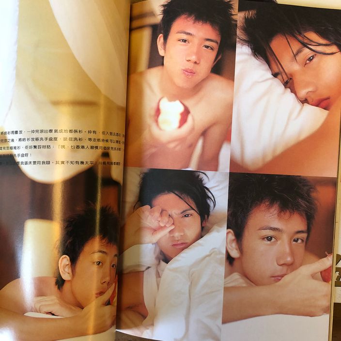 寫真集中有兩人的半裸「床照」。
