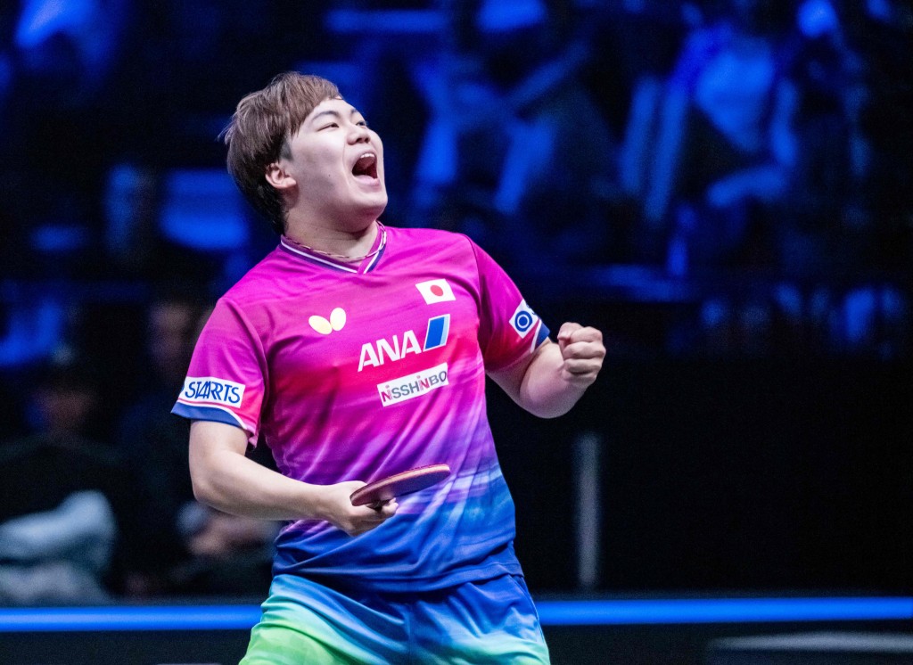 松島輝空稱發揮五六成水準可勝國乒。AFP 松島輝空稱發揮五六成水準可勝國乒。AFP