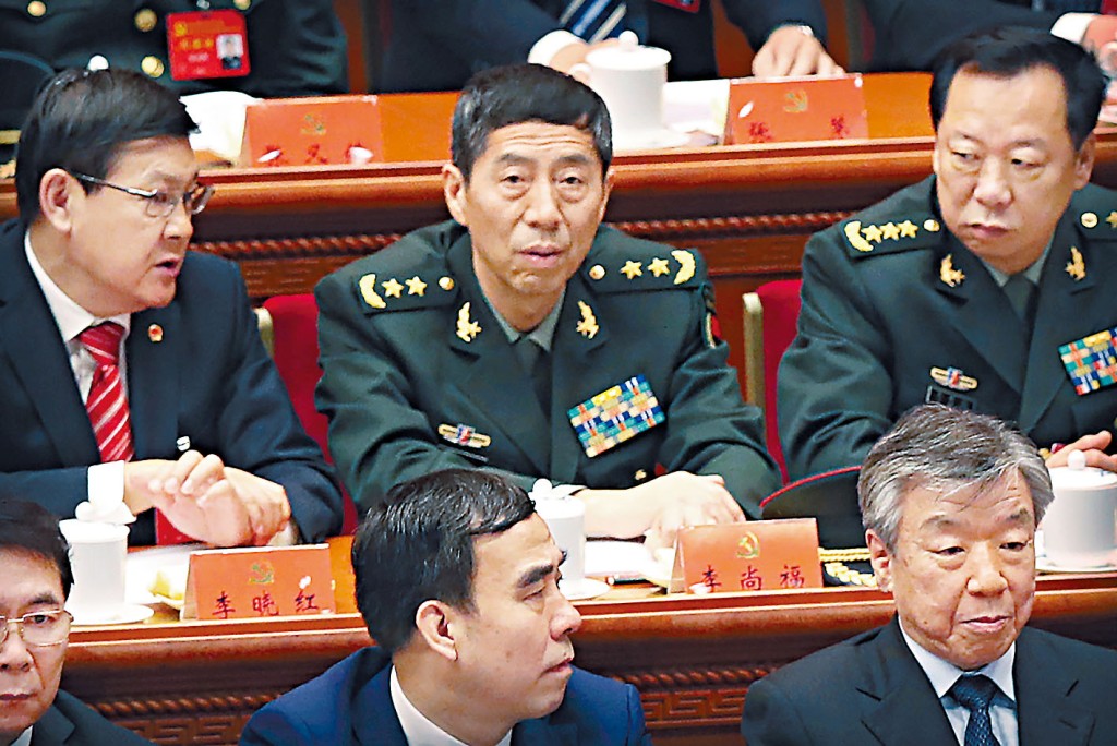 中國新任國防部長李尚福（中）。