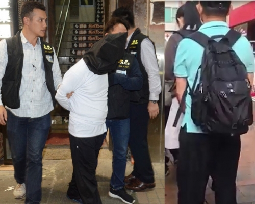 警方拘捕一名男子。李子平攝