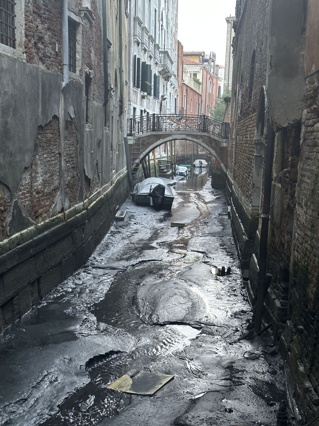 「水都」威尼斯则因潮汐过低出现「乾涸危机」。AP