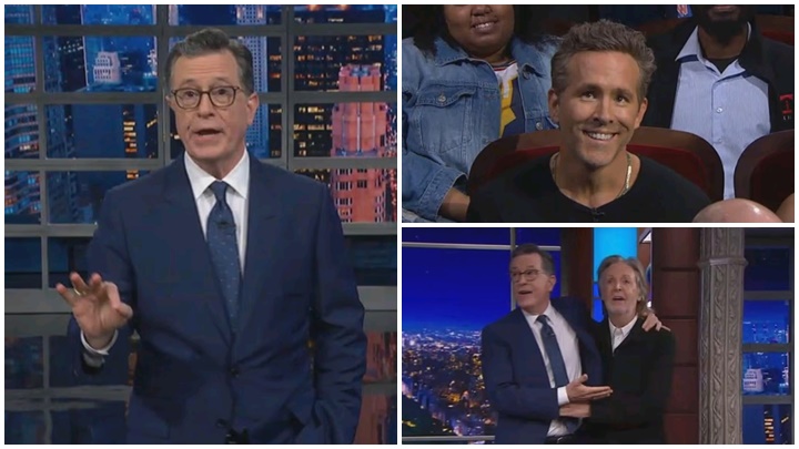 《The Late Show with Stephen Colbert》最後一集獲群星送別  賴恩雷諾士現身被網民鬧爆