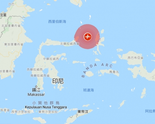 印尼北部發生7.4級地震。(網圖)
