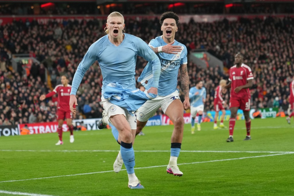 夏蘭特為曼城奠定勝局。（美聯社）