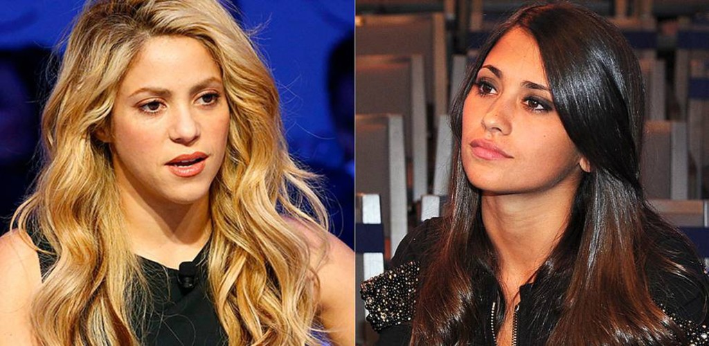 有傳碧基女友Shakira與美斯妻子Antonella不和。網上圖片