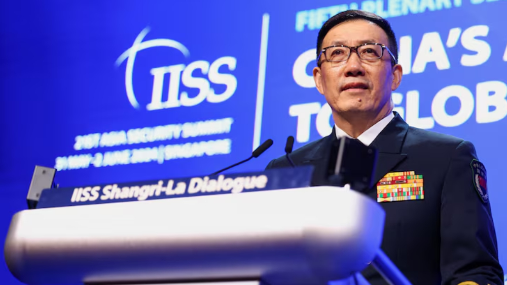 中國新任國防部部長董軍成為香格里拉對話會焦點人物。 路透社