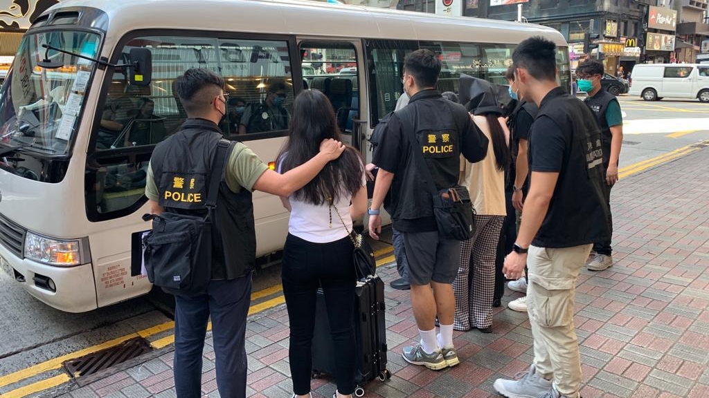人員拘捕8名內地女子。警方提供