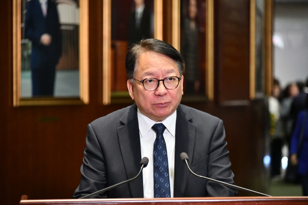 陳國基在會後見傳媒。