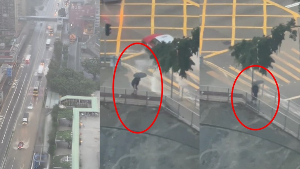 黑雨多圖．有片︱多區成澤國！黃大仙龍翔道變「河」 柴灣打工仔冒命爬欄杆為返工