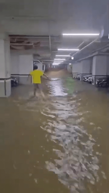 高雄地下停車場變水塘，業主舉步艱難。