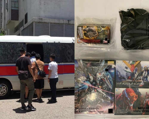 警方拘捕一名男子涉盜竊4盒模型玩具。圖:警方提供