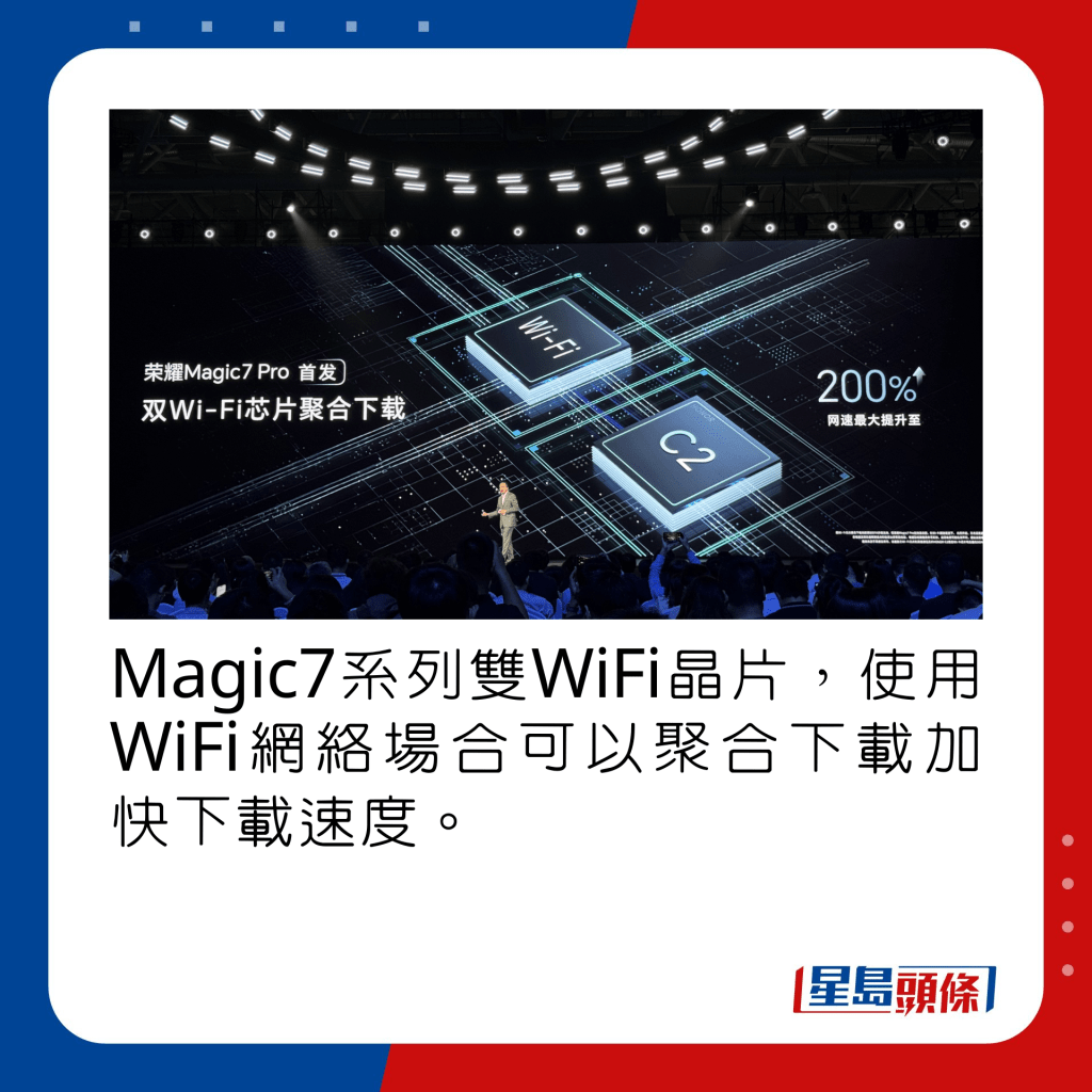 Magic7系列双WiFi晶片，使用WiFi网络场合可以聚合下载加快下载速度。