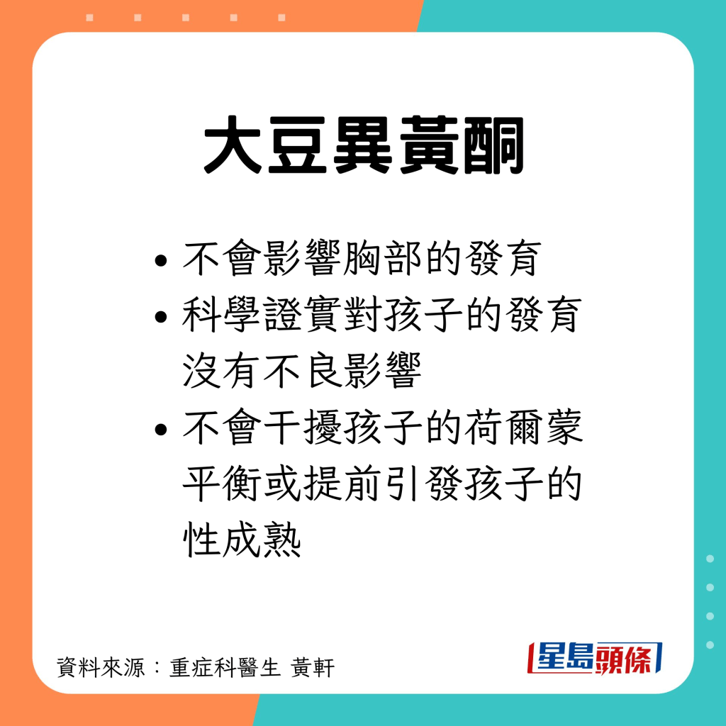 不會影響胸部發育或致性早熟