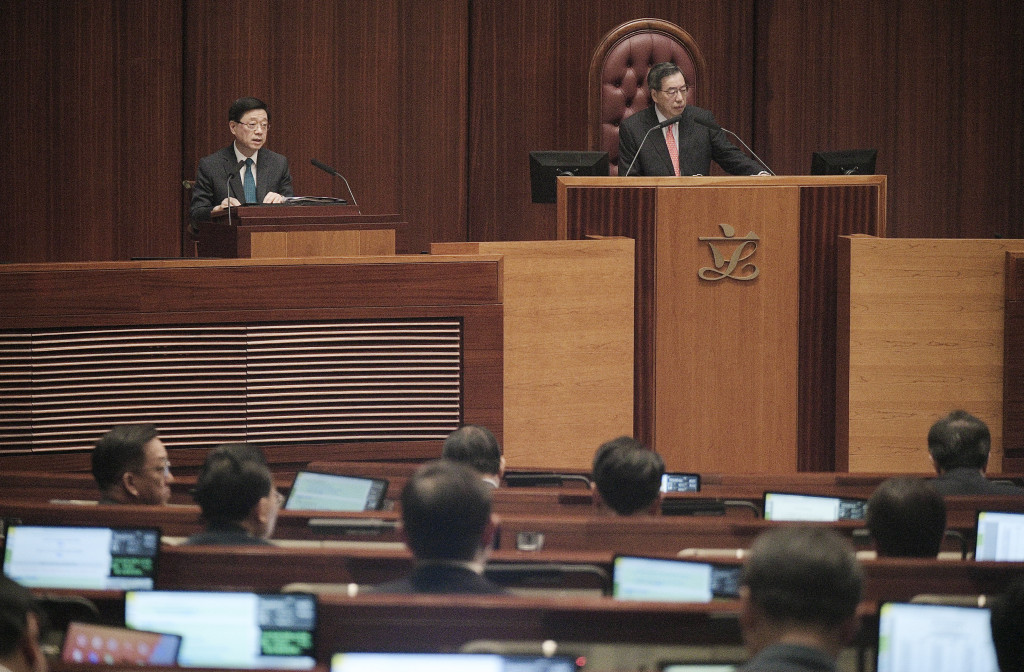 他又提及上星期到立法會出席行政長官互動交流答問會，與議員共商如何將香港建設成為中外國際法律人才培訓基地。資料圖片