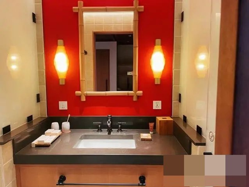 紅牆洗手間設計。網圖