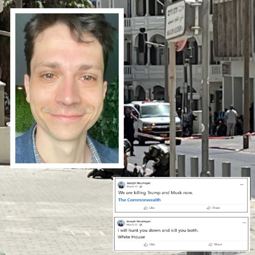 諾伊邁爾在fb發威脅貼文。facebook/Joseph Neumeyer