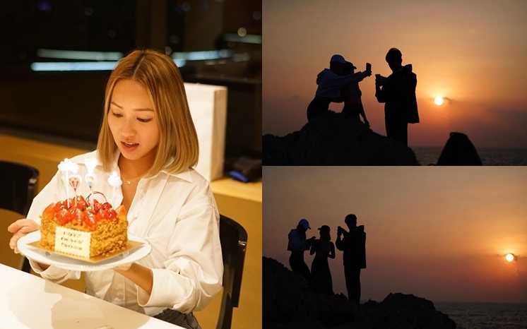 鄭融這個36歲生日，首次上山睇日出留美好回憶。