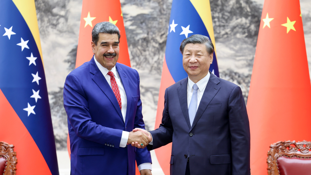 國家主席習近平在北京人民大會堂與來華進行國事訪問的委內瑞拉總統馬杜羅舉行會談。新華社