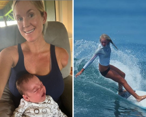 獨臂媽媽Bethany單手照顧3兒仍堅持滑浪夢想。