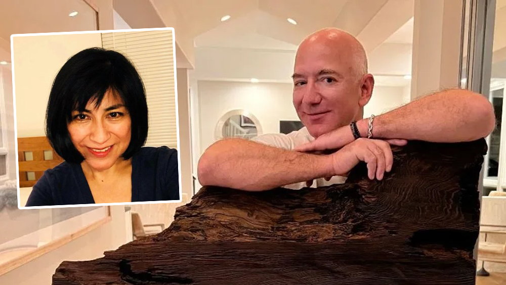 貝索斯被前女管家(小圖)控苛待，傭人長時間工作，上廁所要爬窗外出。