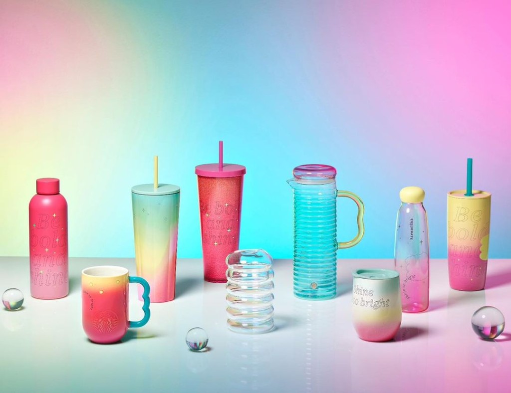 星巴克推出全新 Shining Pastel 系列柔粉彩色杯具。（圖片來源：Facebook@Starbucks Hong Kong）