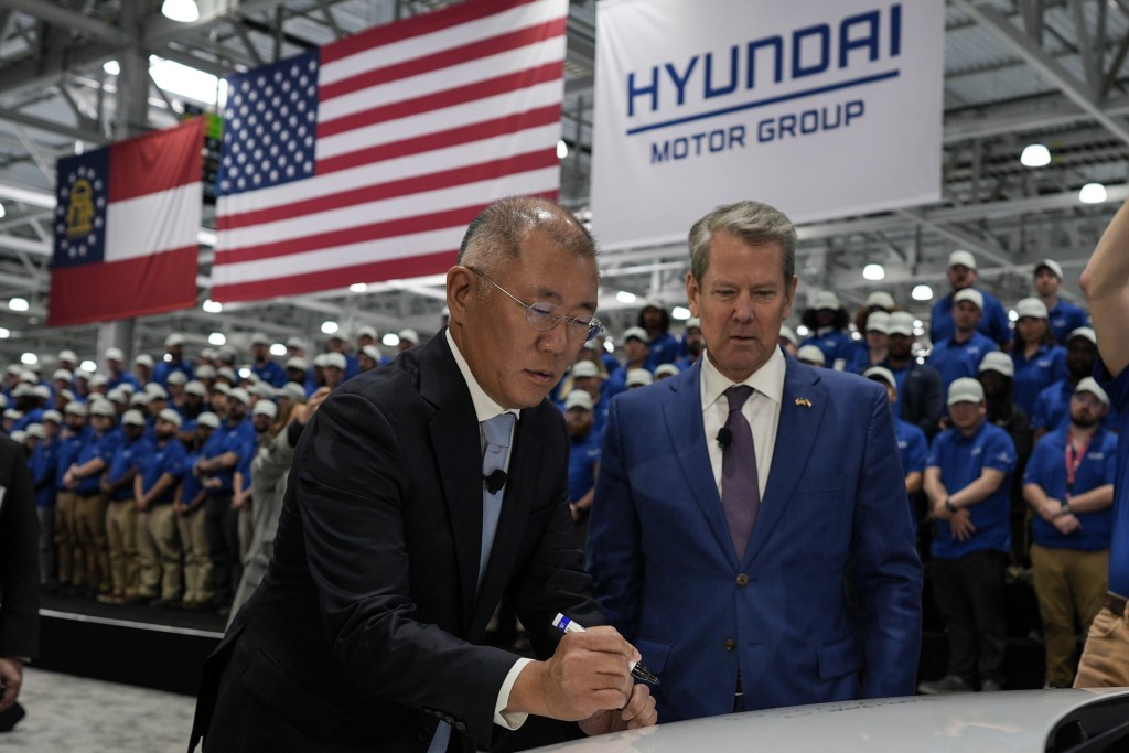 現代汽車和LG新能源在喬治亞州合資興建電動車電池廠房。美聯社