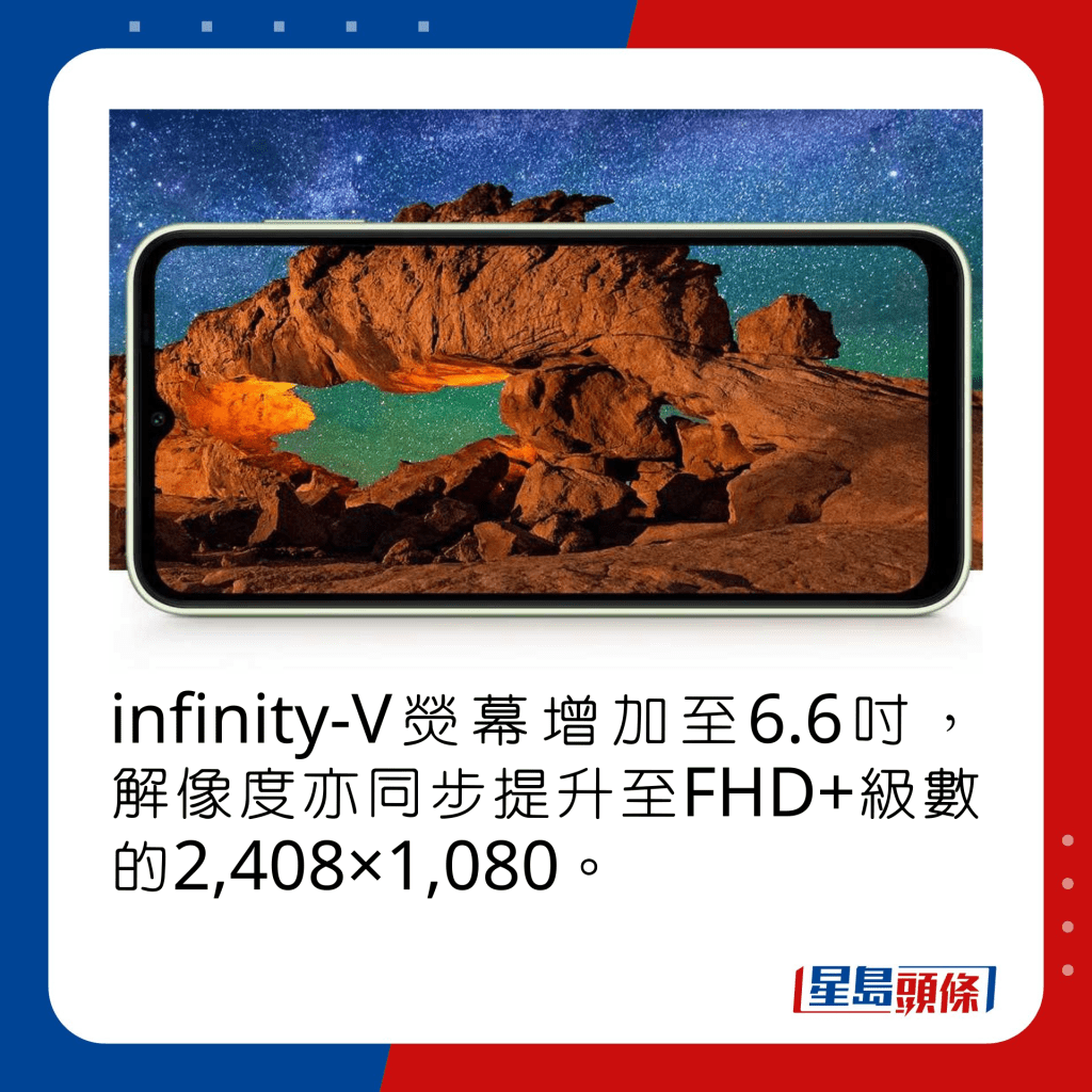 infinity-V熒幕增至6.6吋，解像度亦同步提升至2,408×1,080。