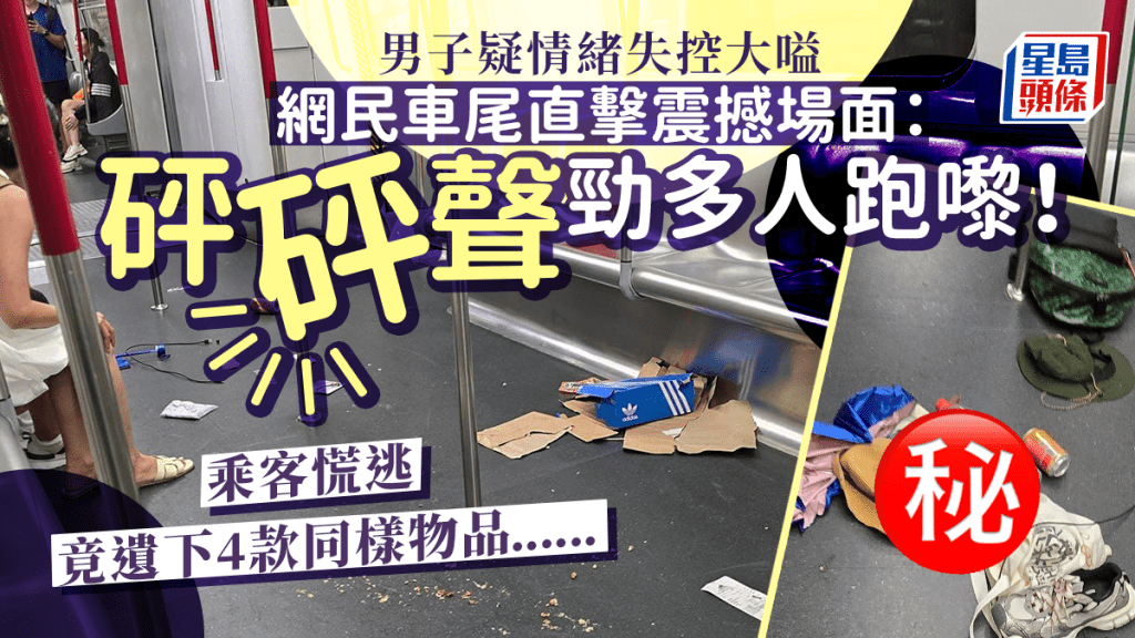 男子港铁车厢大嗌吓坏乘客 几十人砰砰声涌车尾逃命 目击者忆述惊险一刻