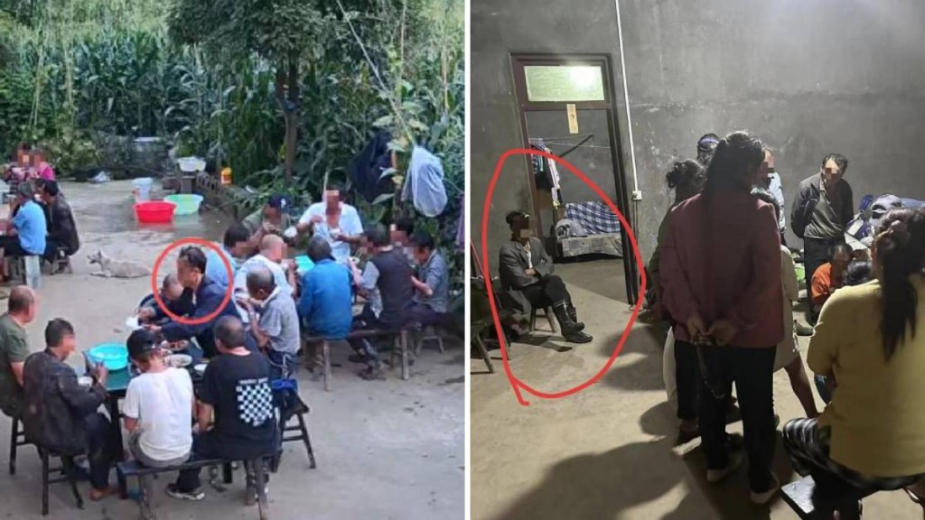 兇手熊某（紅圈）在殺人後若無其事到苦主家吃飯及協助找死者。今日頭條