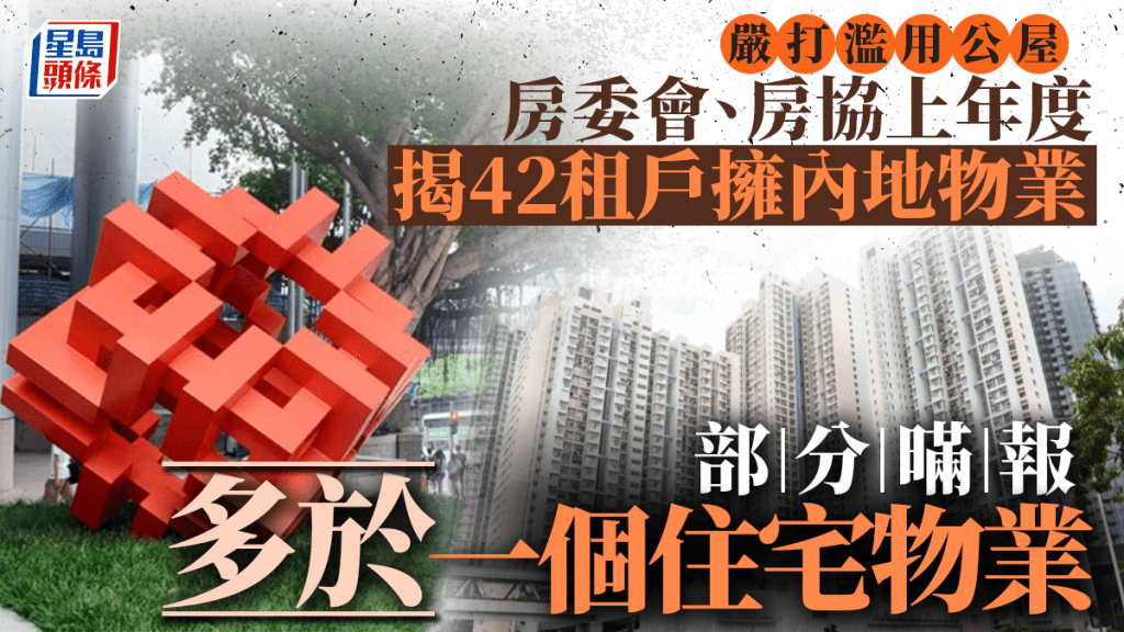 打擊濫用公屋︱上年度揭42公屋戶擁內地物業 部分暪報多於一間住宅