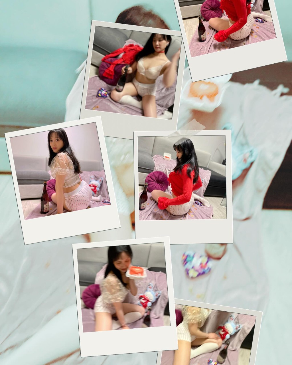 石修新抱林佑蔚昨日趁初七「人日」，於IG上載只穿性感內衣拍攝的照片來為大家慶生。