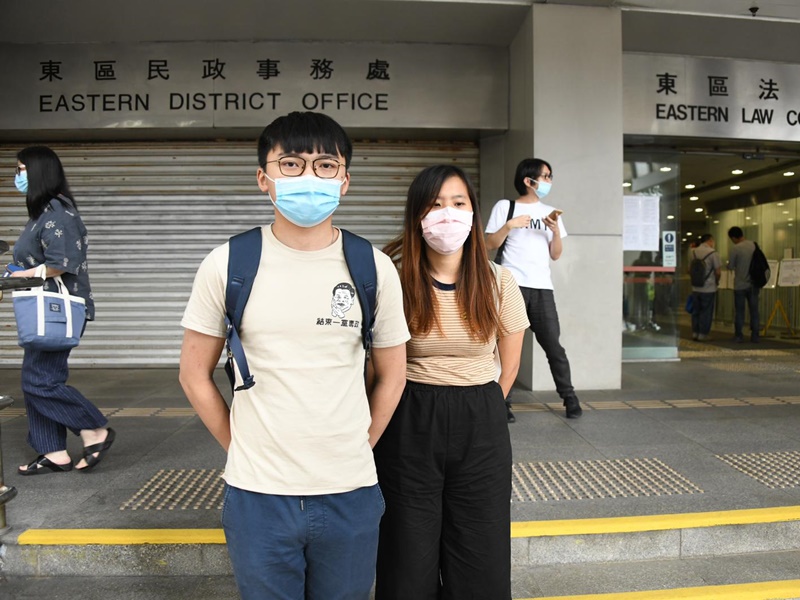 被告鄭家朗 (左)及吳嘉兒。