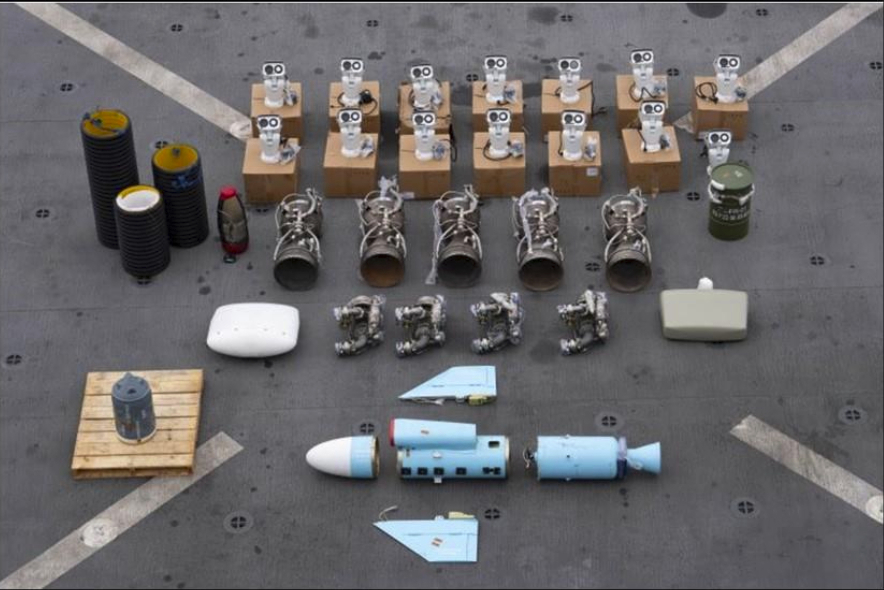 美軍截獲伊朗供應也門的導彈及零件。 美聯社