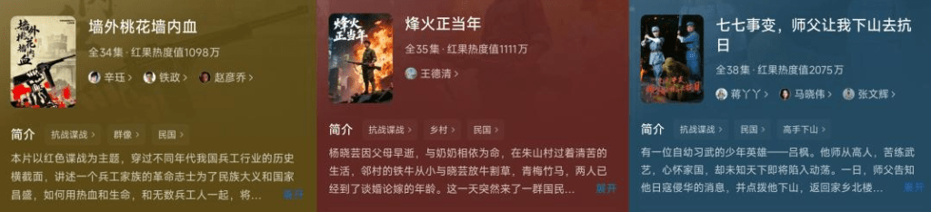 內地近月湧現不少抗戰題材微短劇。 內地近月湧現不少抗戰題材微短劇。