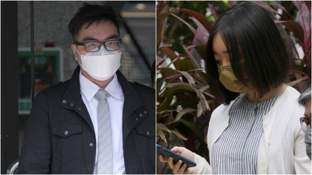 左起被告:黃健進、陳朗婷。