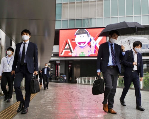 日本東京都新增186人確診新冠肺炎，是連續第4日單日過百宗。AP圖片