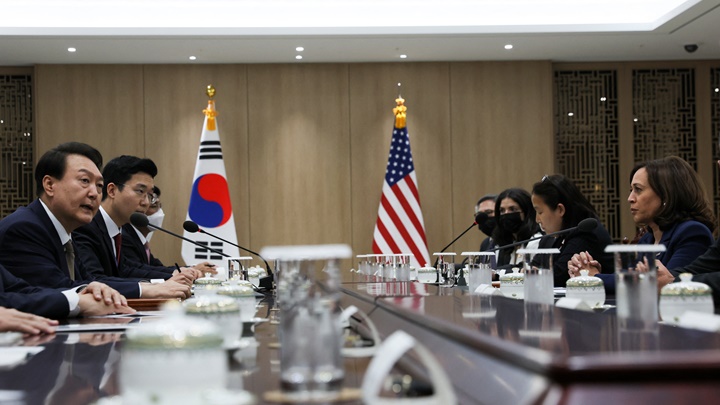 美韓官員進行雙邊會談。路透社圖片