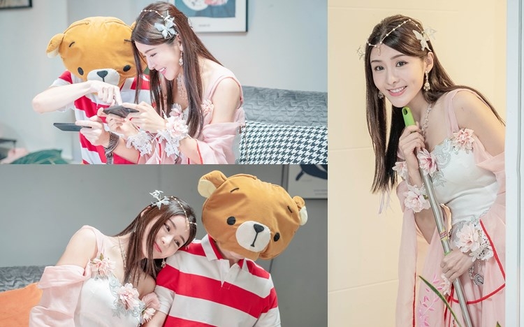 Shirley如願以償着古裝拍廣告。
