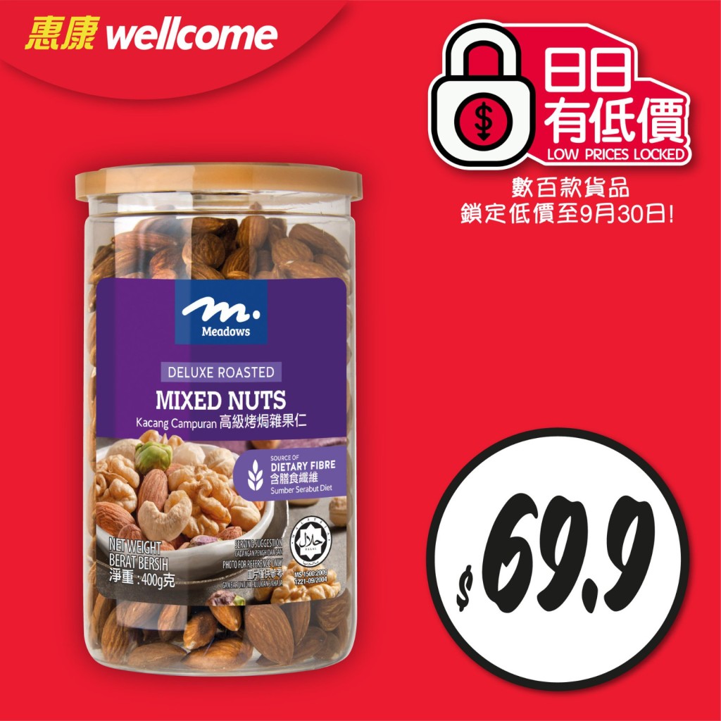 惠康旗下Meadows果仁已成為香港排名第一的果仁品牌。惠康圖片