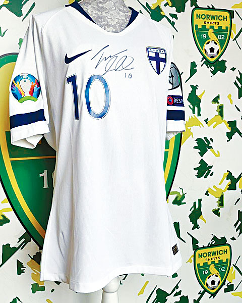 诺域治与芬兰足总合作进口球衣，普基的十号波衫卖到断市。