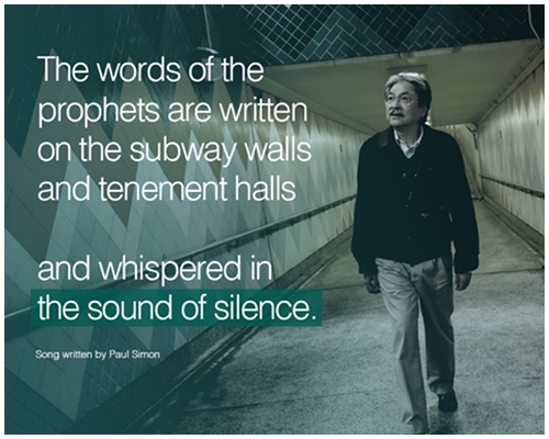 曾俊華分享一首「應節」歌曲——《Sound of silence》。