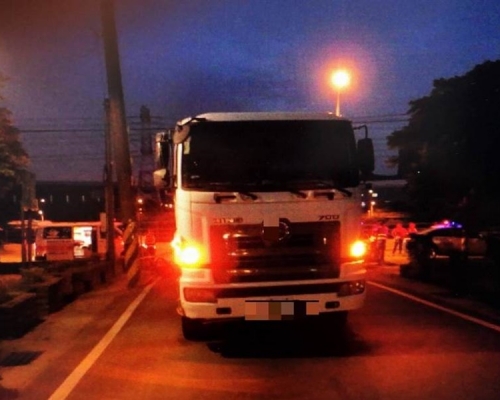 肇事的重型貨車。中時