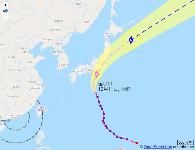 海貝思未來路綫。香港天文台