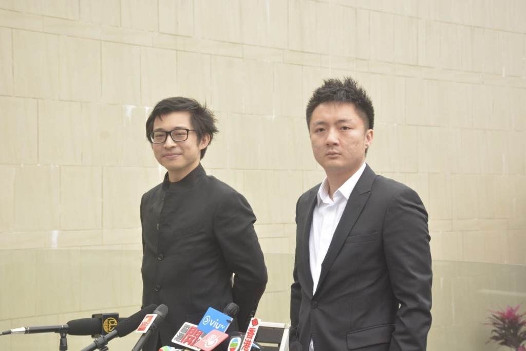 钟培生（右）和林作的「百万擂台战」记者会今日举行。