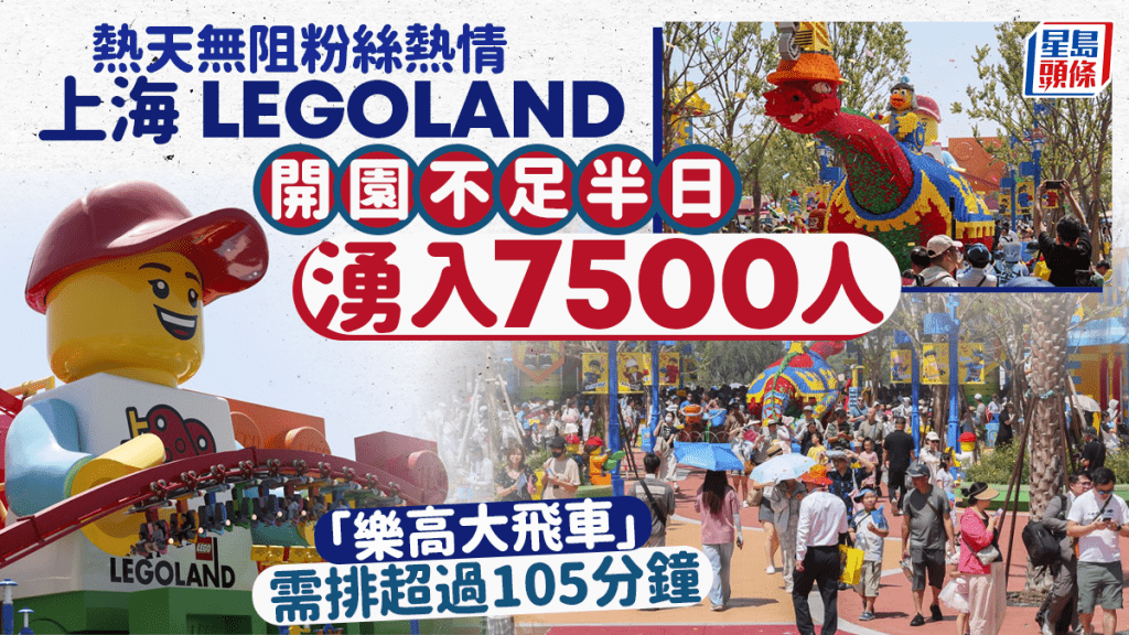 中國首座LEGOLAND昨日在上海「熱爆」開園。新華社